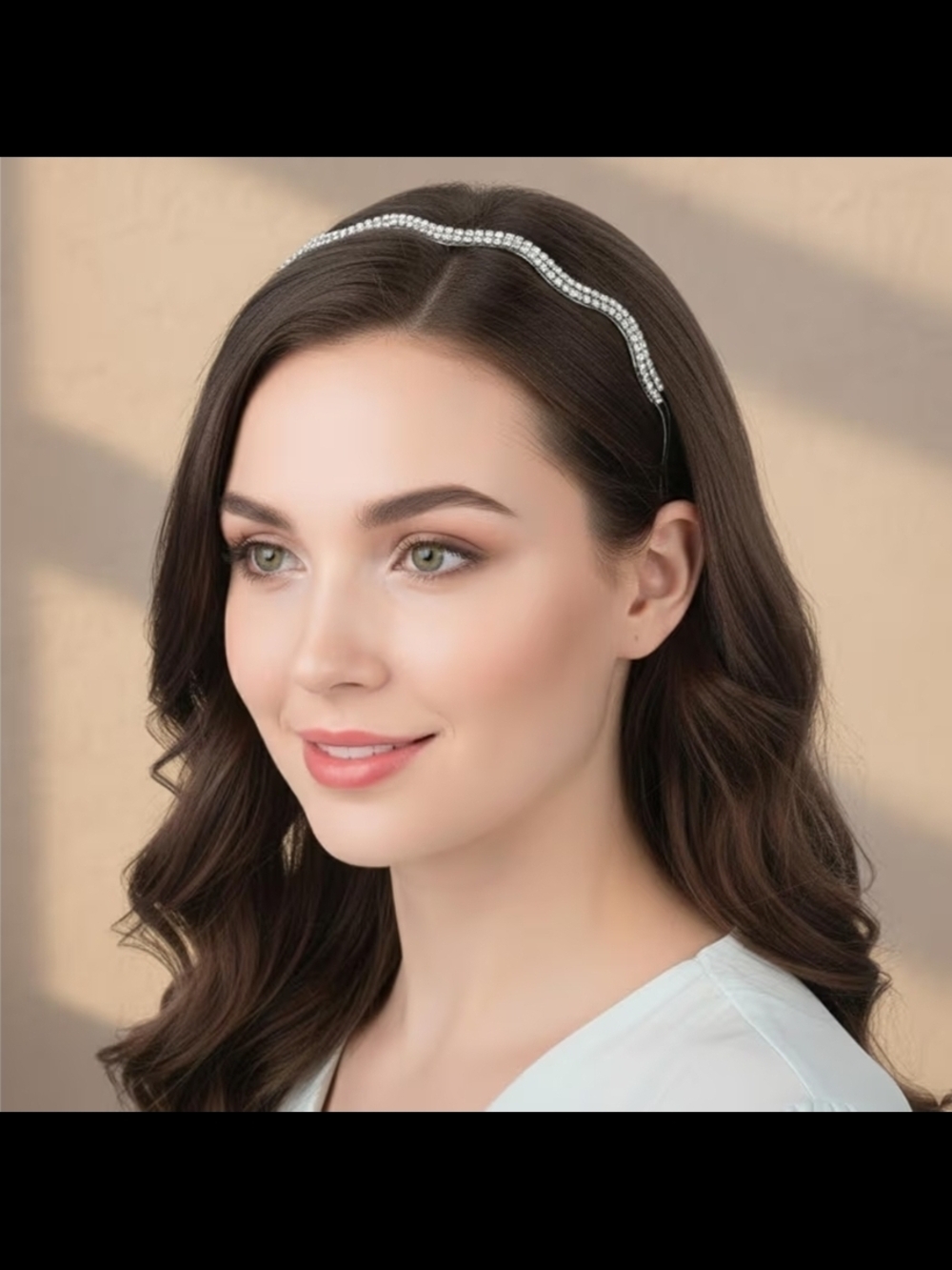 Dainty Silver Crystal Wave Headband BNIB - Picture 7 of 9
